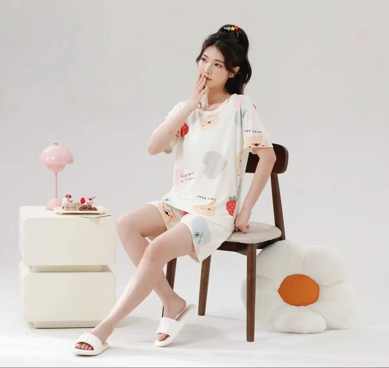Sleepwear Set Women Short Pajamas for Women Women's Summer Pajamas Pajama Sets Pijama Woman Home Wear Panties Sleep Lounge