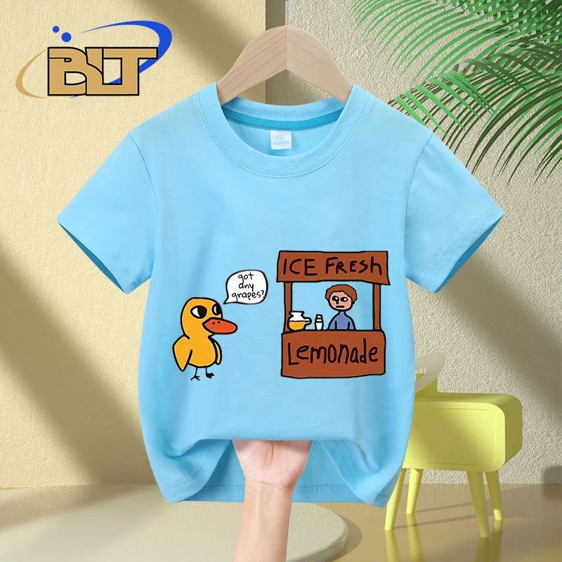 Got any grapes ?lemonade stand kids T-Shirt summer children's pure cotton short-sleeved casual tops boys and girls gifts