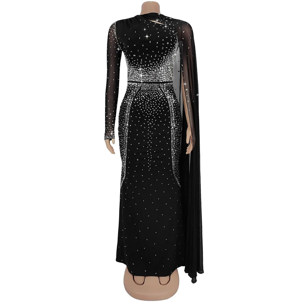 African Dresses For Women 2025 New Elegant Africa Clothing Turkey Wedding Party Long Dress Luxury rhinestone party dress Outfits