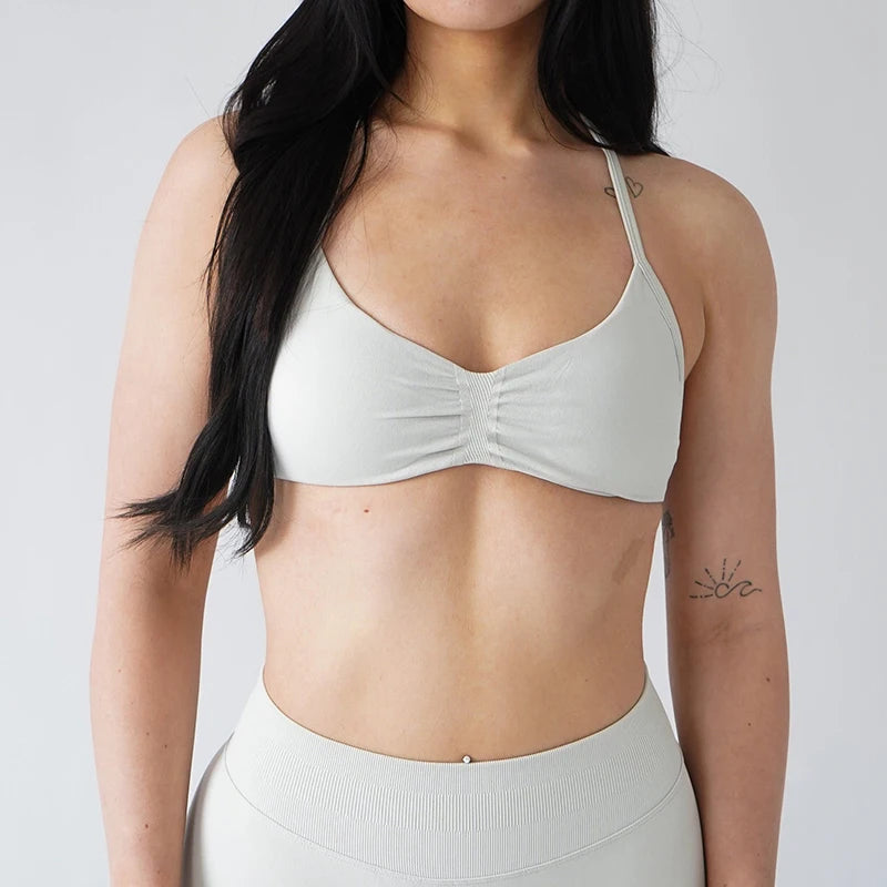 2pcs impact Gym Set Women DFNNYE strappy Yoga Fitness outfits Bra Top sportswear Workout Seamless Shorts Sports Suits  sets