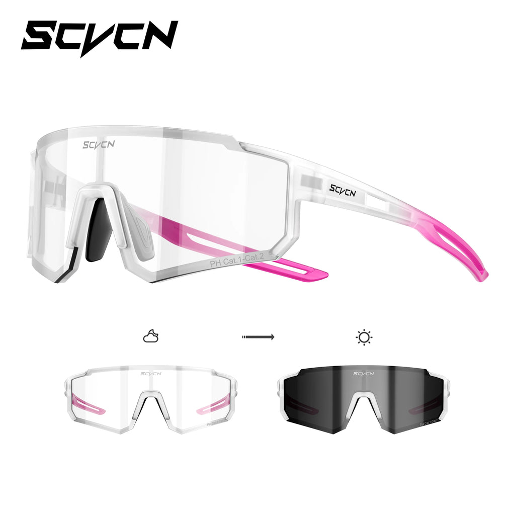 SCVCN Photochromic Sunglasses Outdoor Sports Bike Cycling Glasses Man MTB Climbing Glasses Women Driving Bicycle Eyewear New