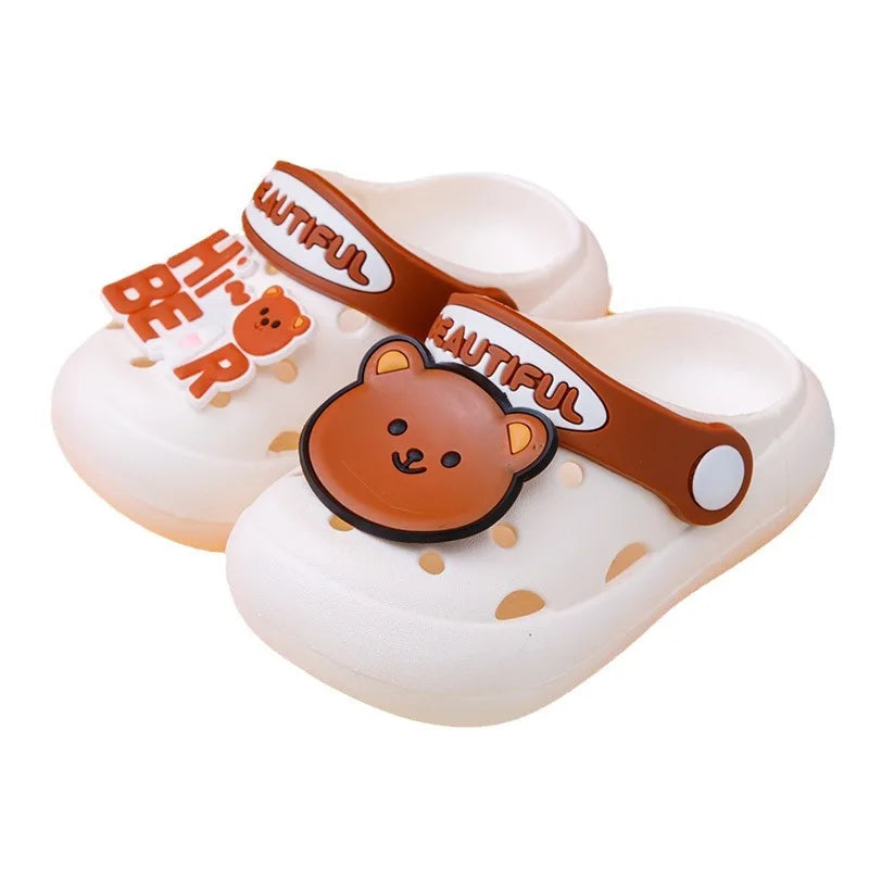 Cartoon Home Slippers Kids Fashion Cute Soft Soled Non-slip Sandals Summer New Design Shoes Baby Unisex PVC Round Head Slippers