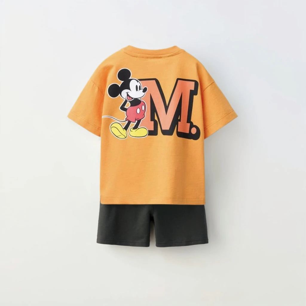 2025 Summer New Donald Duck Boys And Girls T-shirt Cute Cartoon Fashion Casual Short Sleeve+shorts Children's Set Two Piece Set