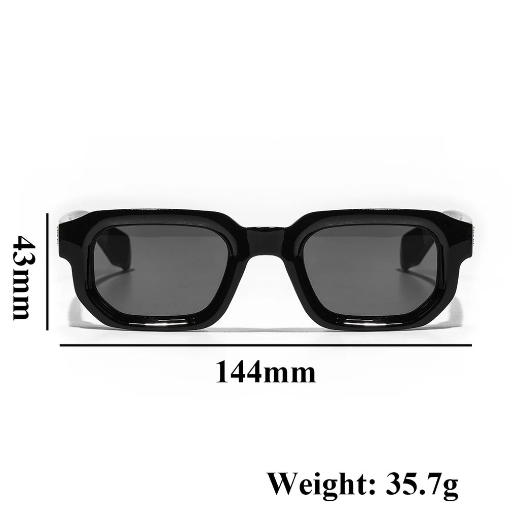 Ruiao Men Vintage Rectangle Frame Sunglasses Fashion Retro Sun Glasses Luxury Brand Design UV400 Shades Eyewear Women Sun Glasse