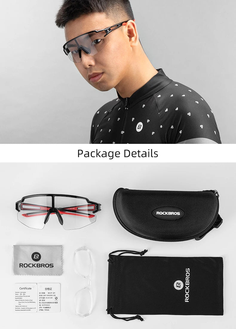 ROCKBROS Cycling Glasses Polarized UV400 Protection Bicycle Sunglasses Men Women Photochromic MTB Road Bicycle Goggles Eyewear