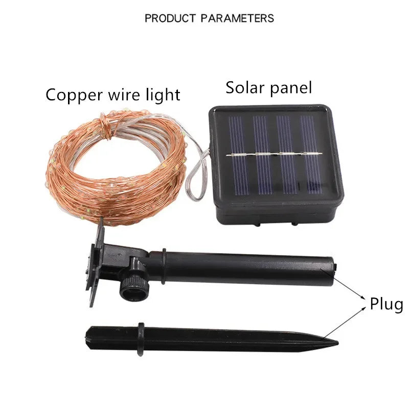 LED Solar Light Outdoor Garden Fairy String Light Led Twinkle Waterproof Lamp for Christmas Patio Tree Party 7m/12m/23m/33m