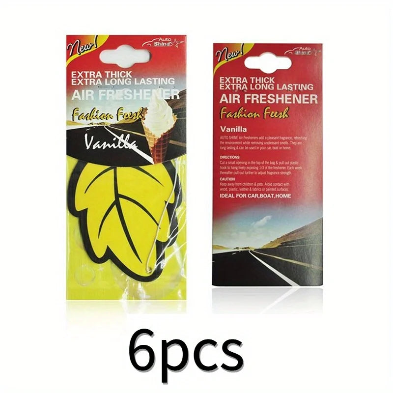 3-60pcs Car Air Freshener Natural scented tea paper Auto Hanging Vanilla perfume fragrance Leaf Shape car accessories interior