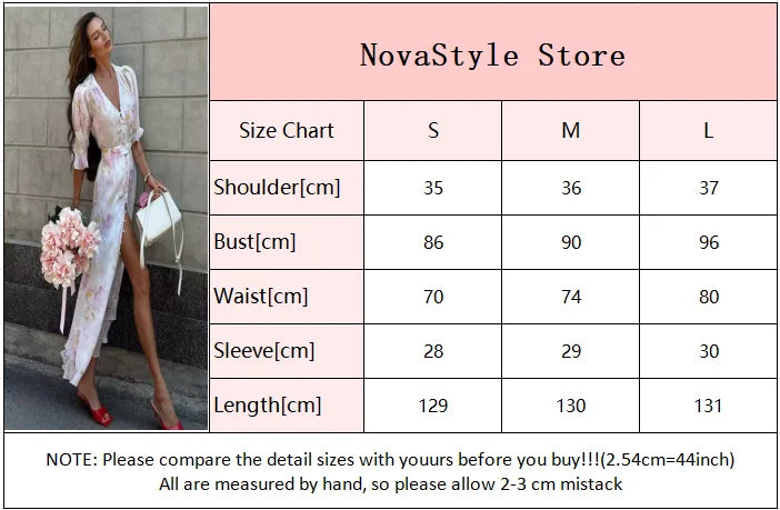 Organza Floral Printed Maxi Dress V-neck Puff Sleeve 2026 Spring/summer Romantic Women Party Gown Fashion Elegant Lady Vestido
