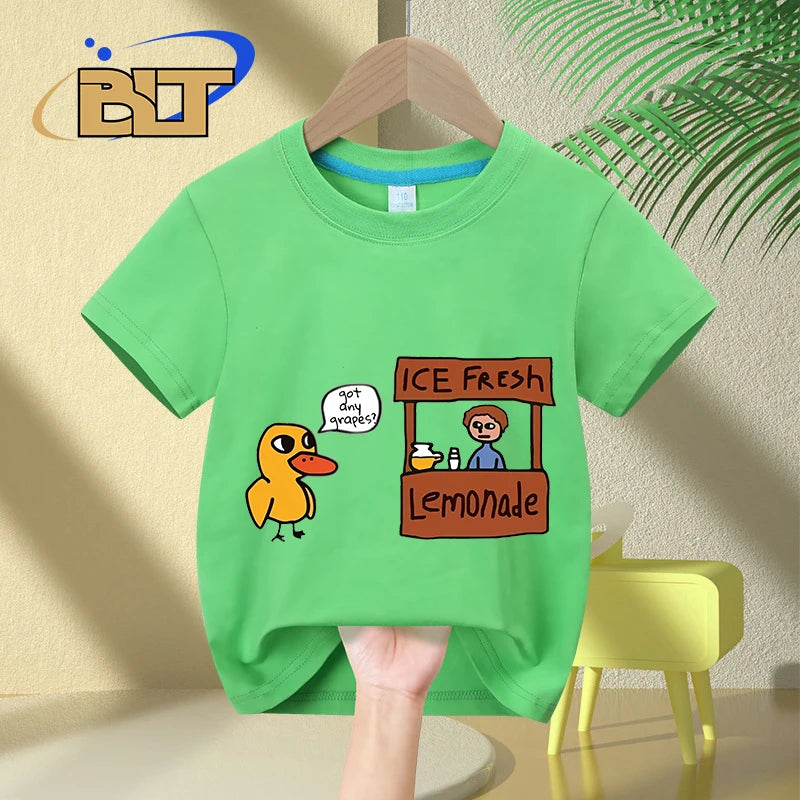 Got any grapes ?lemonade stand kids T-Shirt summer children's pure cotton short-sleeved casual tops boys and girls gifts