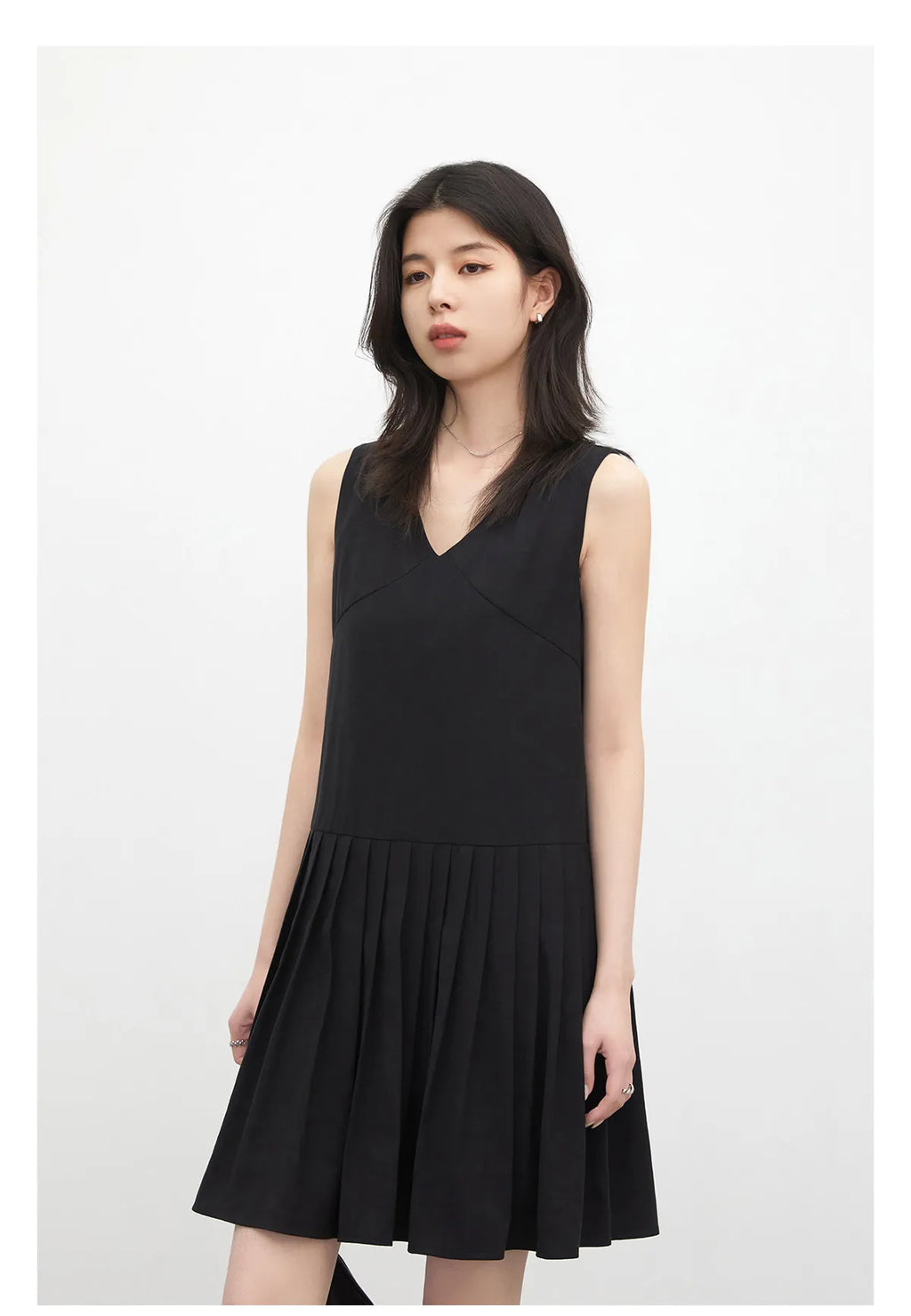 CHIC VEN Fashion Women Dresses Solid A Line Loose Casual V-neck Sleeveless Female Dress Mid-length Spring Summer 2026