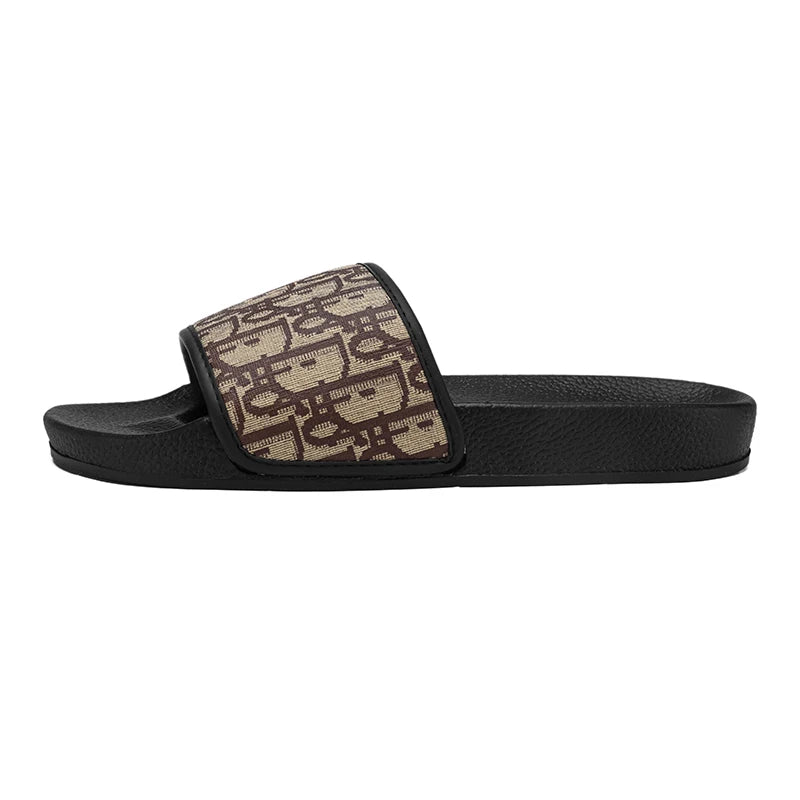 Men's Home Slippers Lightweight Summer New Style Flat and Worn Casual Retro Patterned Anti-slip Quick-drying Sandals