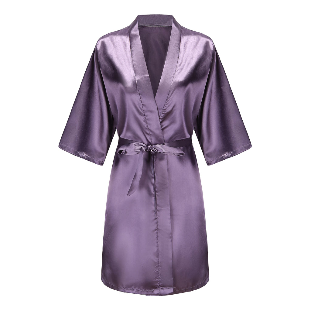 New Bathrobe Bride Satin-Silk Robe Women Bridal Party Sister Team Mother Shower Gift Bridesmaid Wedding Short Robes YE7883