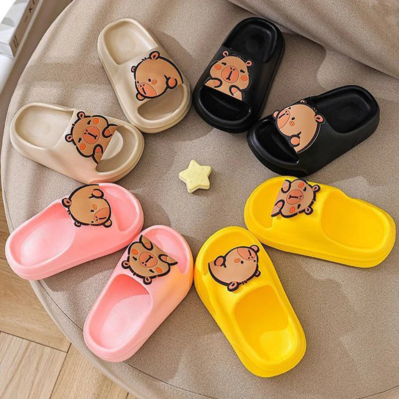 Children Slippers Boys Cute Capybara Home Slippers Summer Non Slip Soft Bottom Bathroom Slippers