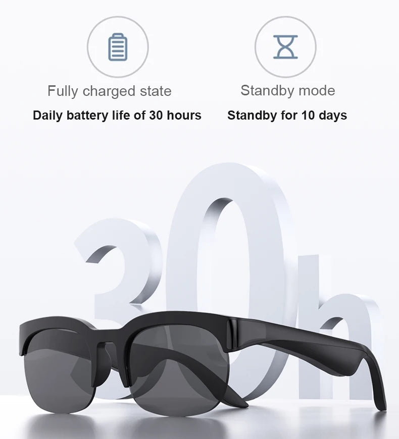 Lenovo Bluetooth Smart Glasses with Audio Mic AI Calling Real-time Translation Voice Assistant Smart Sunglasses for Men Women