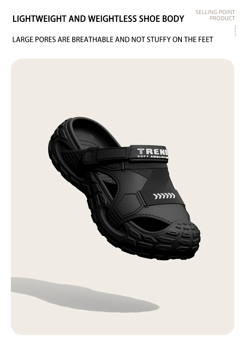 EVA Men's Outdoor Summer Wearable Clog Shoes Anti-Slip Breathable Odor-Resistant Slip-Resistant Sandals