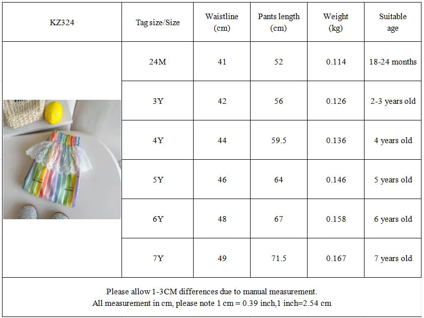 Korean Version New 2026 Summer  Children's and Girl's Clothing 2-7 Years Old  Fashion Versatile Lace Pants