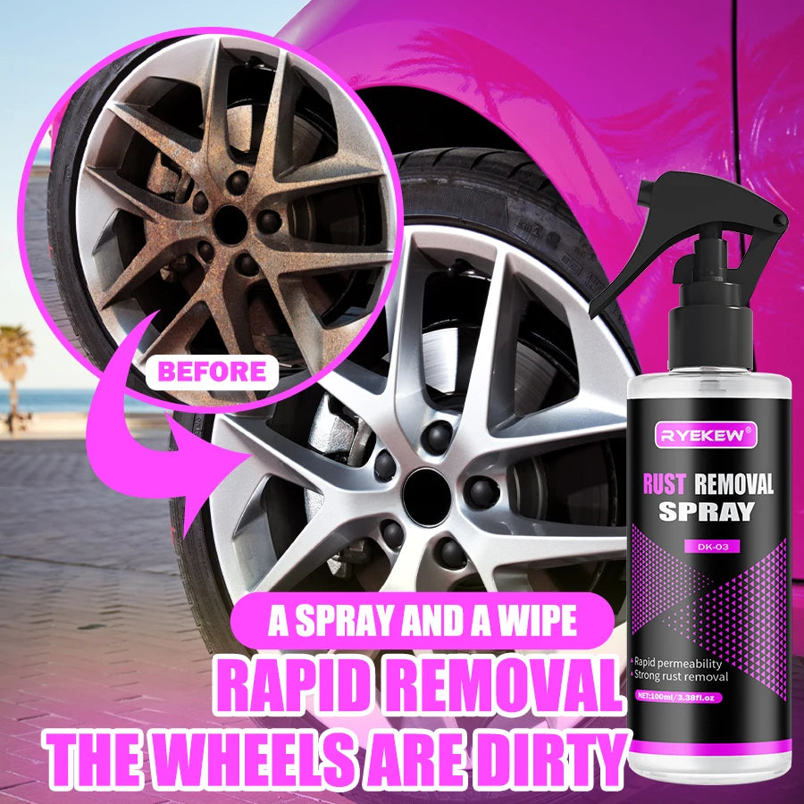 Car Wheels Rim Cleaner Multi Purpose Rust Remover Brake Paint Protect Metal Dust Iron Powder Remover Car Care Chrome Spray
