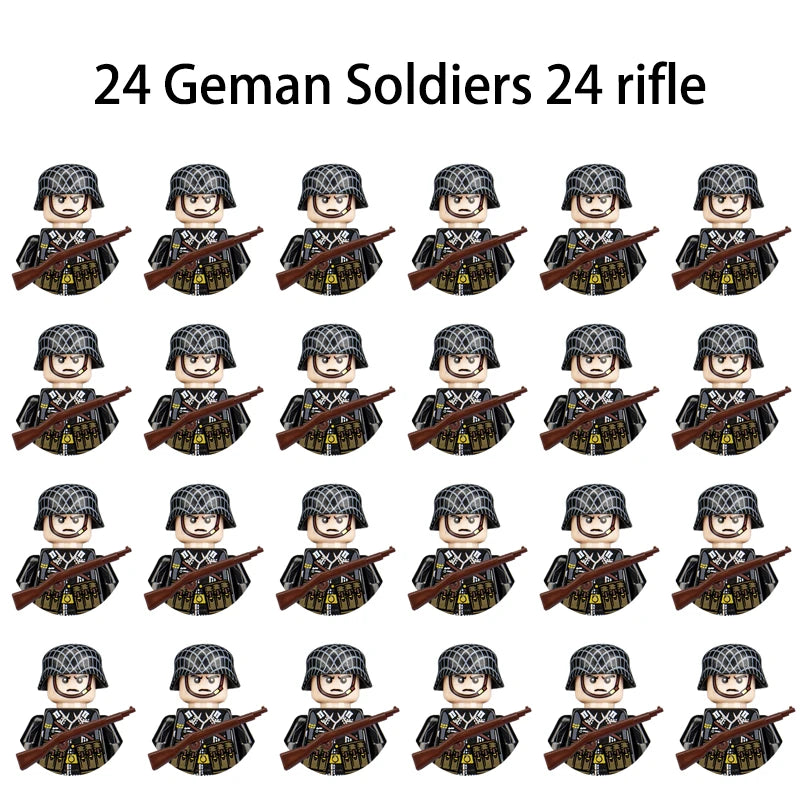 WWII Infantry Military Soldier War National Army Mini Gun Weapon Models Building Blocks Building Blocks Toys for Kids