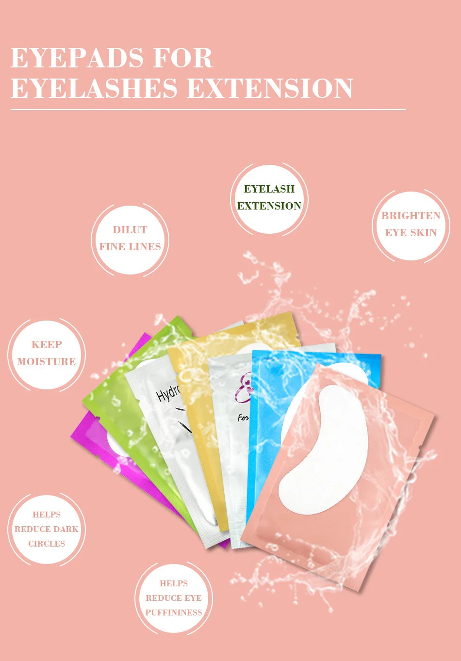 50Pairs/Lots Eyelash Extension Patch Under Eye Pads Hydrogel Patches For Extension Lint Free Stickers Eyelash patches Makeup