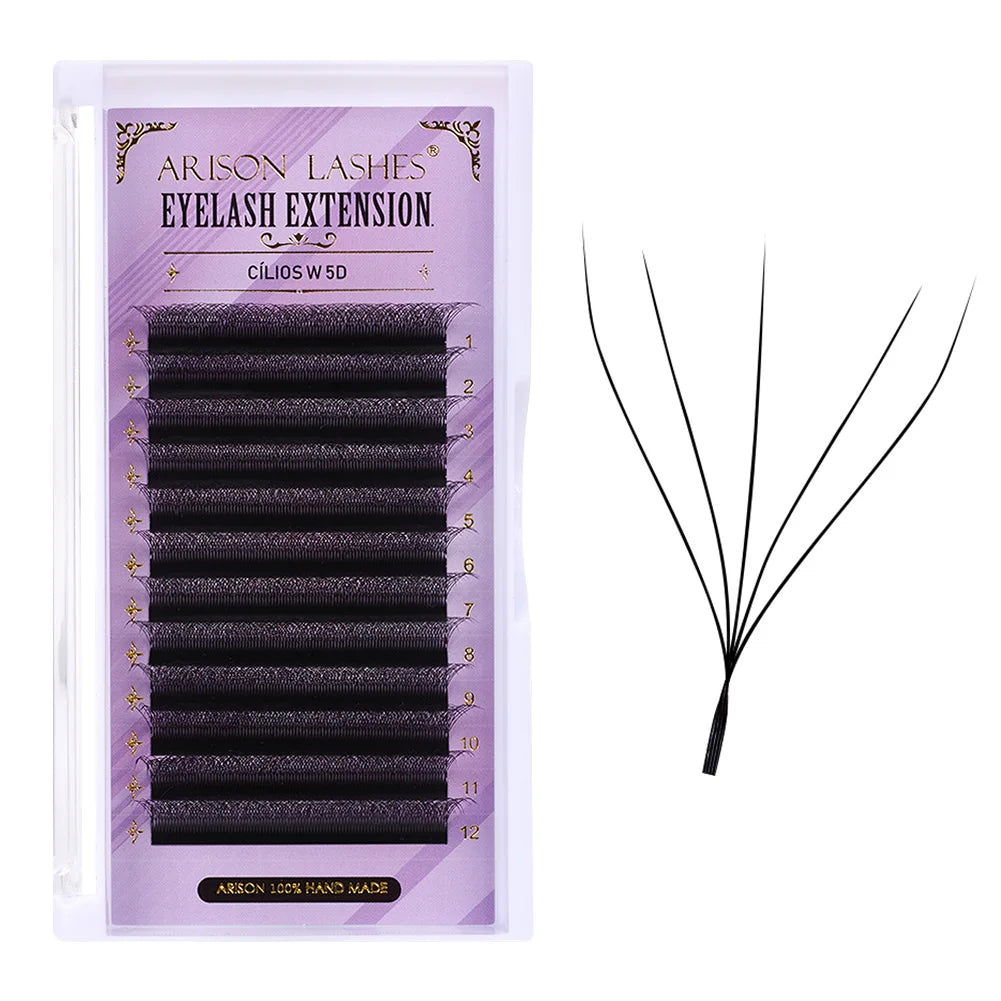 ARISON 3D/4D/5D/6D W-Shape Eyelashes Extension Premade Volume Fans YY-shape Lashes Faux Mink Soft Easy Faning Natural Lash