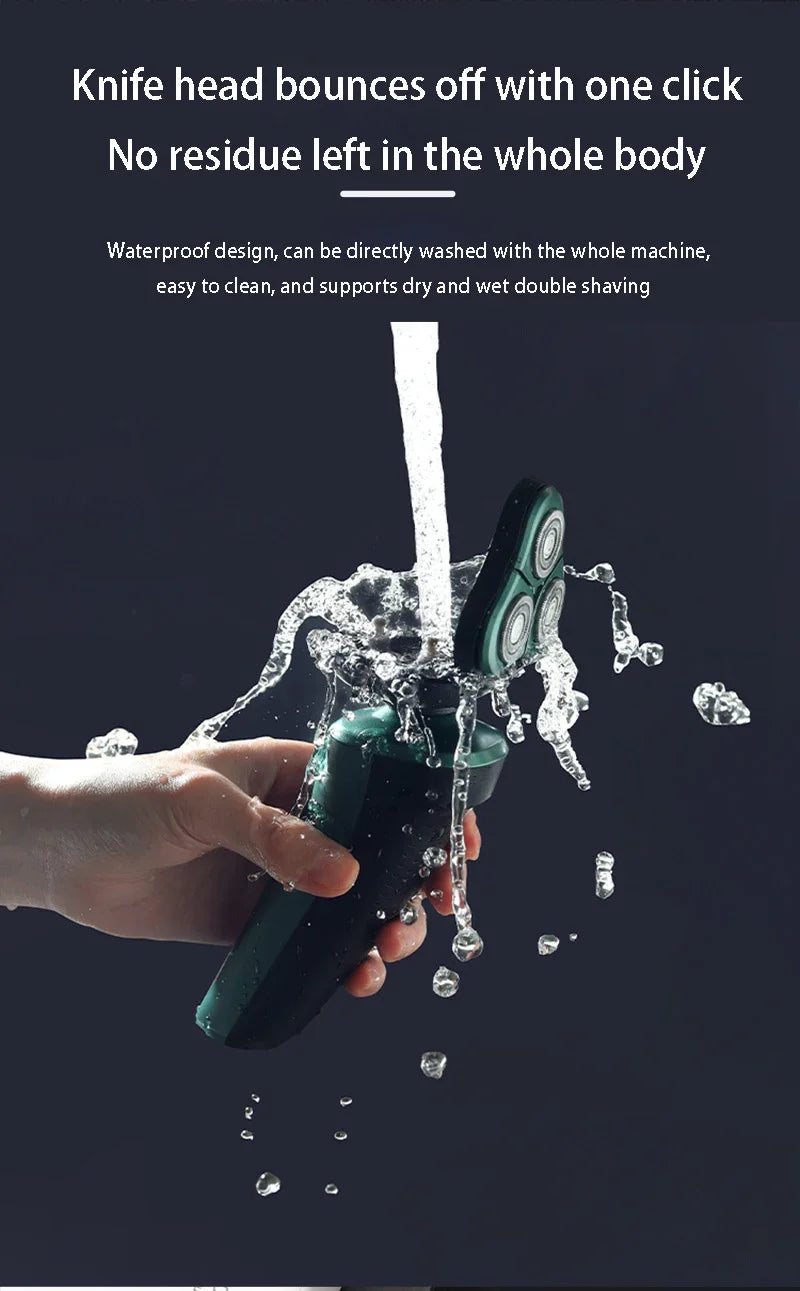 New Smart Electric Shaver LCD Digital Display Three-head Floating Razor USB Rechargeable Washing Multi-function Beard Knife