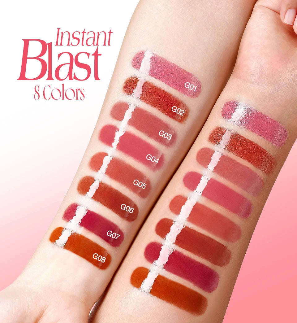 O.TWO.O Liquid Lip Gloss Lipstick Glossy Finish High-Shine Long Lasting Moisturize Non-Stick Glassy Lips Glossy Lip Stain Makeup