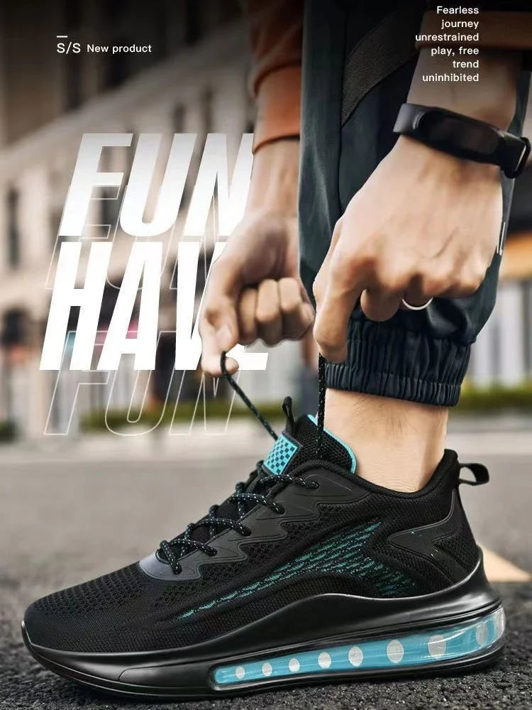 Large size men's shoes breathable lightweight sports shoes outdoor mesh black walking shoes trendy men's casual shoes running sh