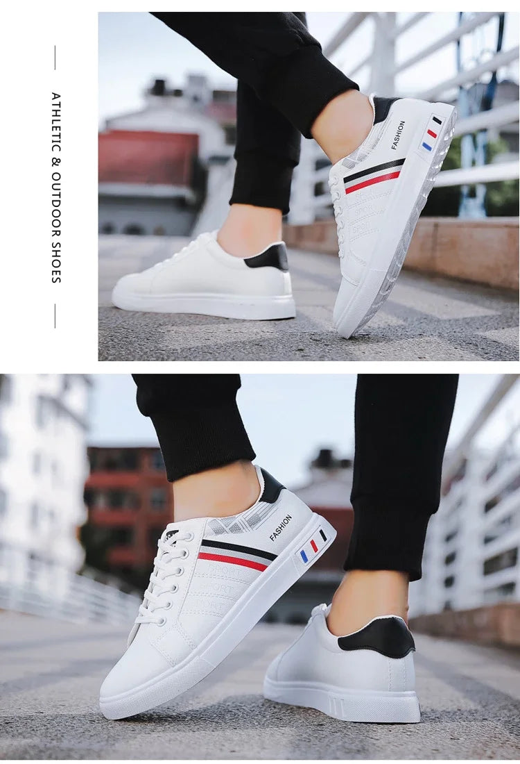 Summer Men Sneakers Casual Vulcanized Shoes Lightweight Breathable Flat White Luxury Shoes for Men Tenis Shoes Tênis Masculino