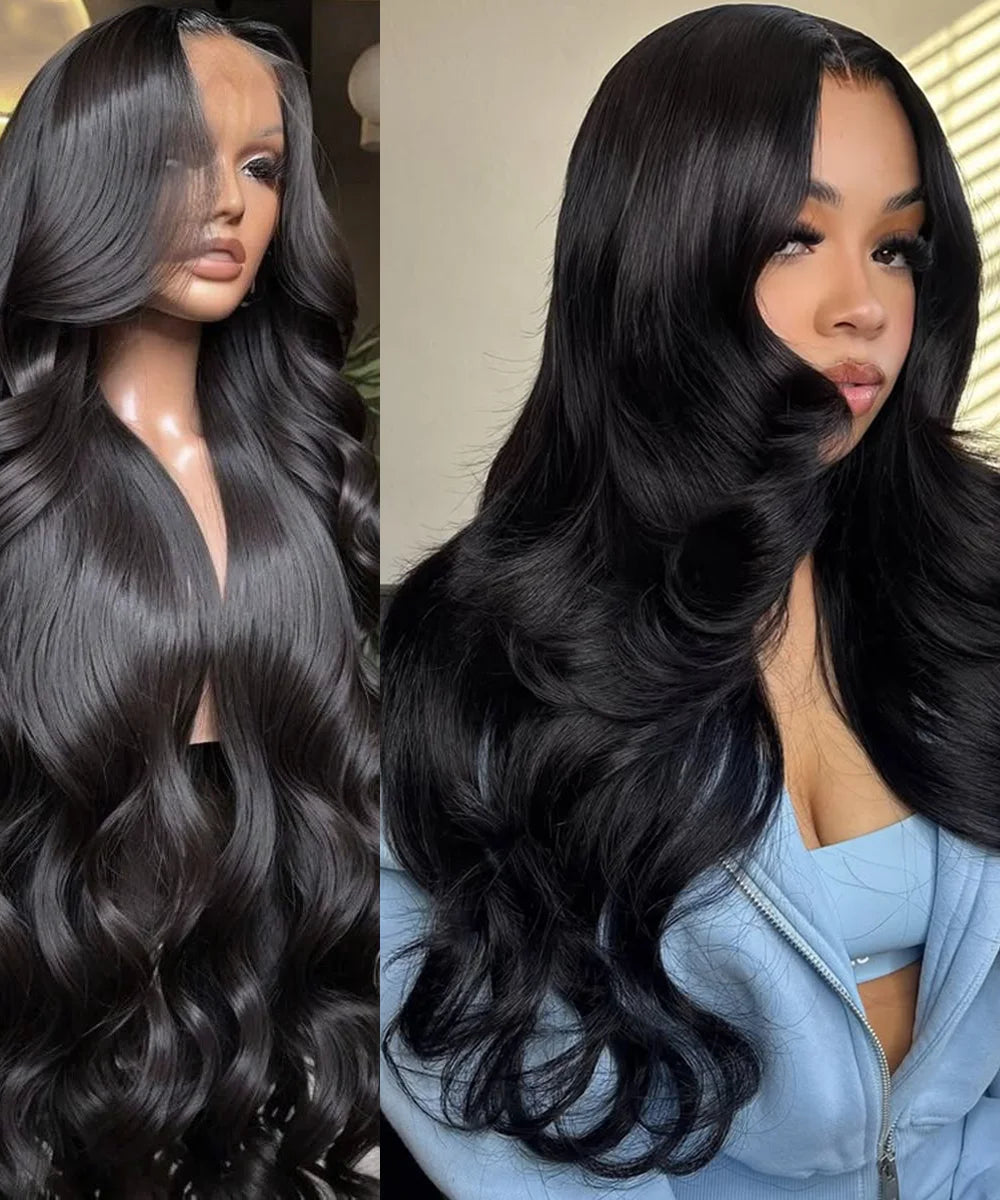40 Inch Wear And Go Glueless Wigs Human Hair Pre Plucked Pre Cut 5x5 HD Lace Front Wigs 250% Density Body Wave No Glue For Women