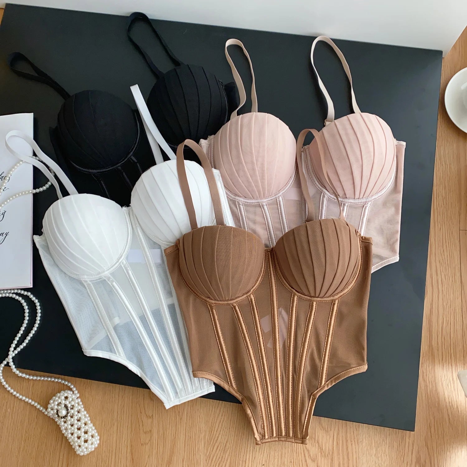 SINGREINY Fashion Solid Corset Lingerie Top Ladies Strap Sheer Mesh Slim Camisole American Retro Backless Beach Sexy Tank Top