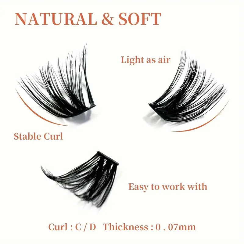 60D Bundles Fluffy Eyelash Volume Eyelash Extension DIY 80D Individual Cluster Lashes Bunches Natural Lash Fox Eye Self Fanning