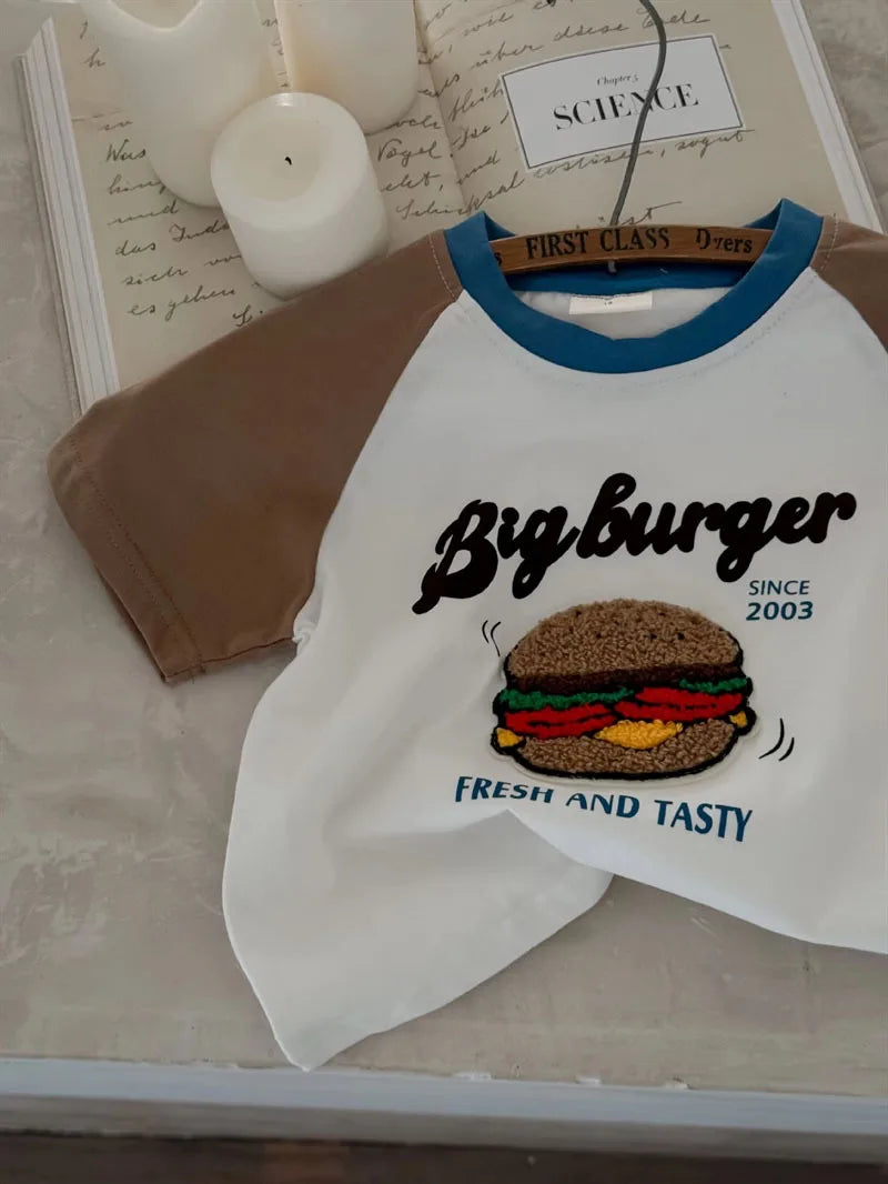 1-6 Age Kids Clothing Summer Short Sleeve Tops Tees Boutique Fashion Children's Clothes Crewneck T-shirt Loose Casual Boy Tshirt