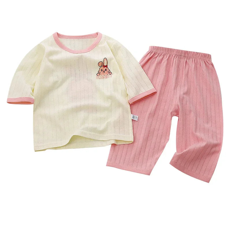 Kids Clothes Children's Set 100 Cotton Summer Pajamas Boys Girls Home Clothes Air Conditioning Clothes Loungewear Outfit