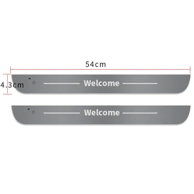 2/4pcs Car Customized Door Illuminated Sill Light Logo Projector Lamp USB Power Moving LED Welcome Pedal Scuff Plate Pedal Light