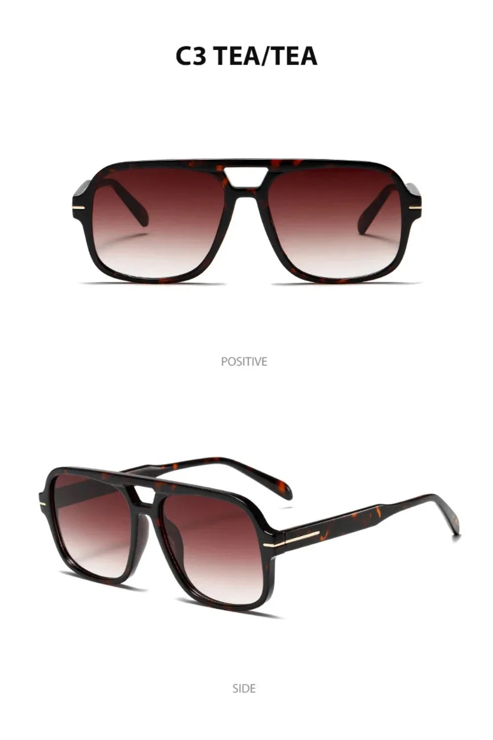 3507 Double Bridge Square Aviator Sunglasses - UV400 Vintage Pilot Style, Retro Classic Sun Glasses for Men Women Unisex 411240