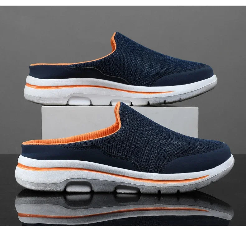 2025 Men Slippers Summer Breathable Home Indoor Slippers Men Thick Bottom Slides Fashion Couple Walking Shoes Plus Size 39-48
