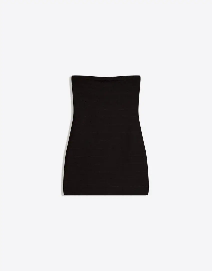 Yellow Strapless Tube Bandage Mini Dress Women Sexy Solid Color Sleeveless Backless Slim Dresses 2026 New Summer Party Club Gown