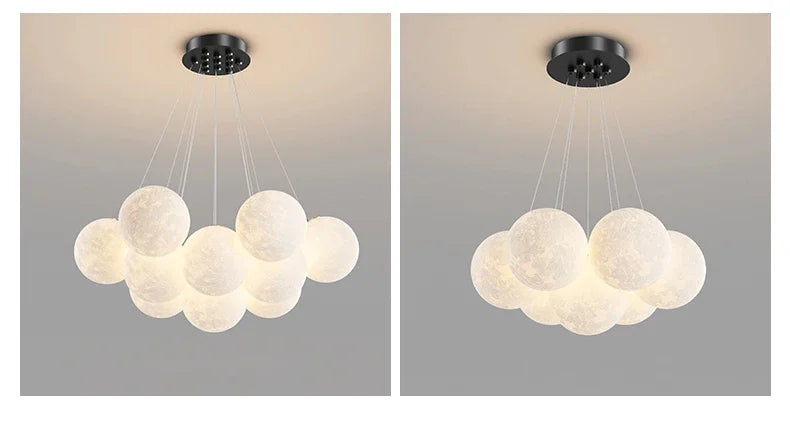 Modern Minimalist LED Ceiling Pendant Lamps Design Cream Ball Chandelier Light Home Decor for Living Dinning Room Bedroom Indoor