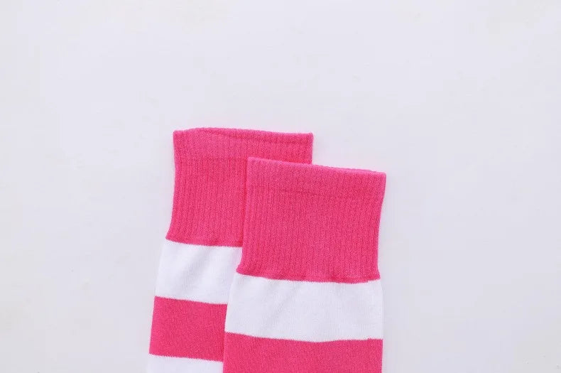 2 Pairs Women's Over The Knee Socks Cotton Thigh High Socks Black White Blue Colorful Striped Pattern Fashion Casual Daily Wear