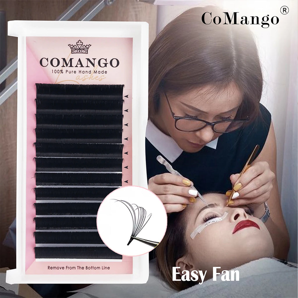 CoMango Easy Fan Lashes Extension DIY 2d/3d/4d/10d Faux Mink Blooming Eye Lash Extensions 0.03/0.05/0.07 Makeup Lashes