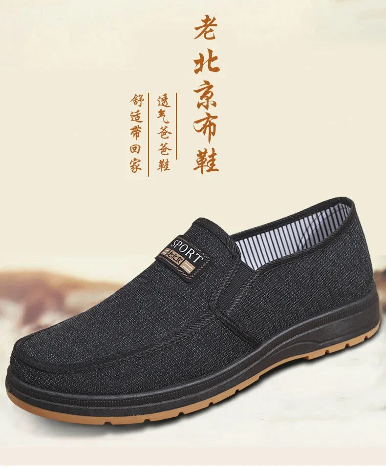 Hot selling men's sports shoes for spring and summer 2024, casual old Beijing walking shoes, breathable men's cloth shoes