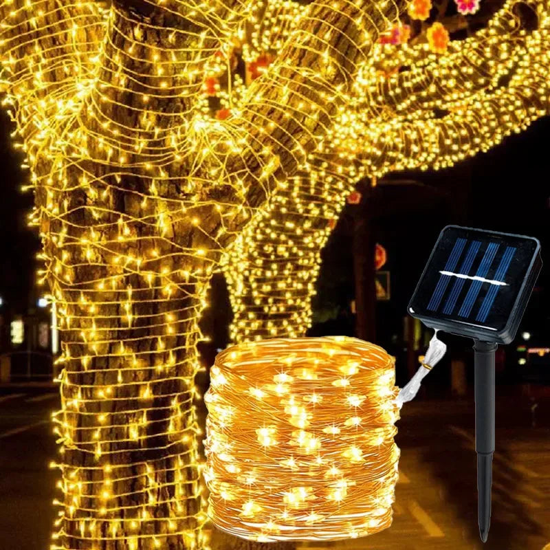 LED Solar Light Outdoor Garden Fairy String Light Led Twinkle Waterproof Lamp for Christmas Patio Tree Party 7m/12m/23m/33m