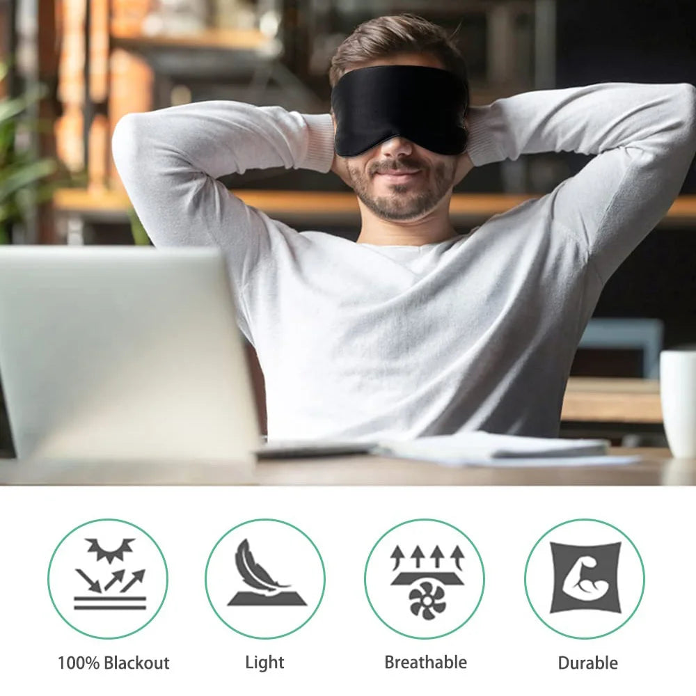 Silk Sleep Mask 100% Real Natural Pure Silk Eye Masks with Adjustable Strap for Sleeping Blocks Light Reduces Puffy Eyes Gifts