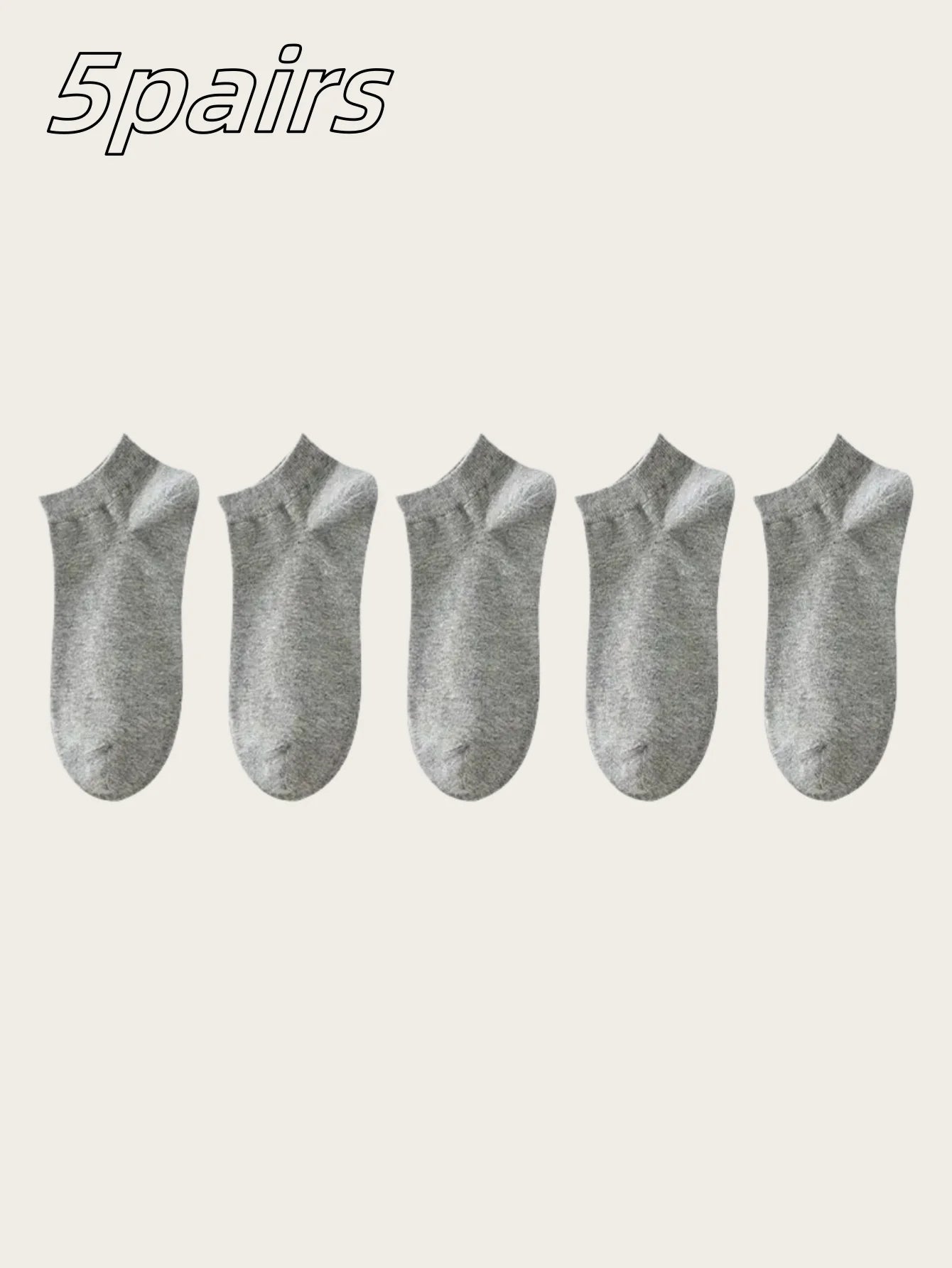 5/10/15 pairs of unisex boat socks, casual black, white and gray men's business socks, sweat-absorbent breathable