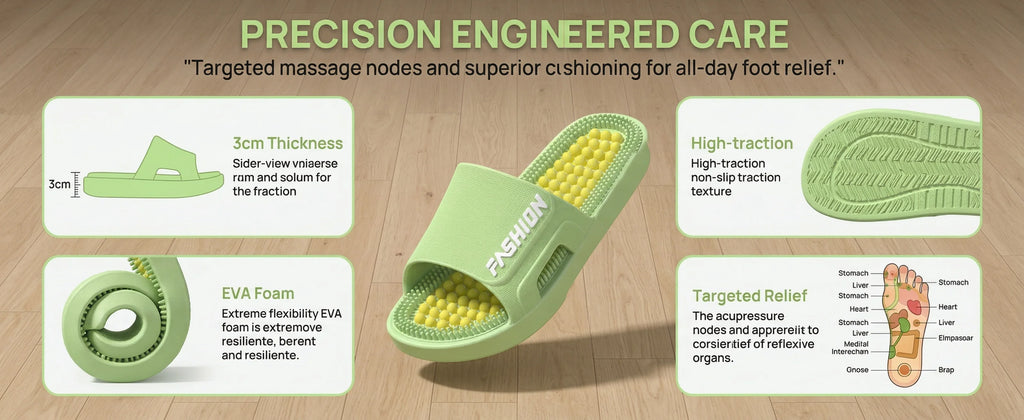 Women Men Acupressure Massage Slippers Soft EVA Anti-Slip Ergonomic Reflexology Slides for Home Bathroom Indoor Outdoor Foot