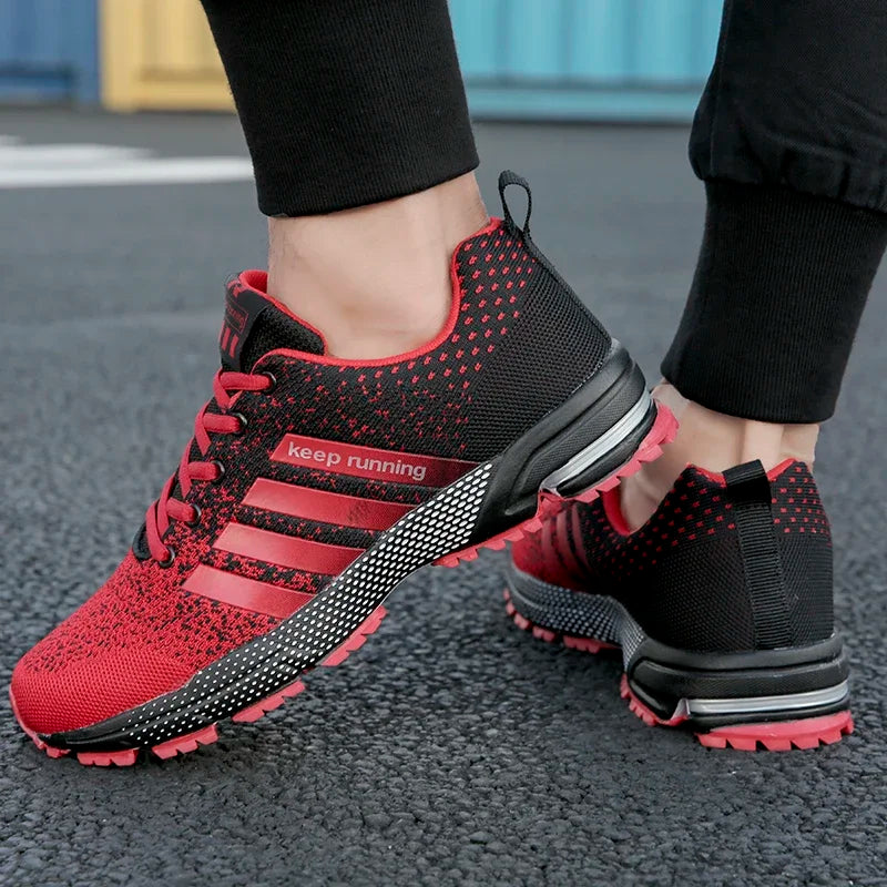 New men's and women's flying mesh surface spring summer breathable casual sports shoes flat vulcanized couple running big size48