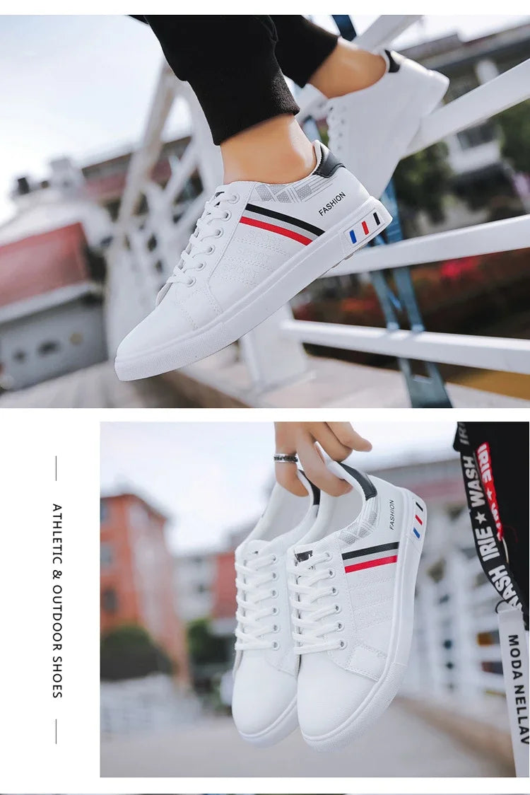 Summer Men Sneakers Casual Vulcanized Shoes Lightweight Breathable Flat White Luxury Shoes for Men Tenis Shoes Tênis Masculino