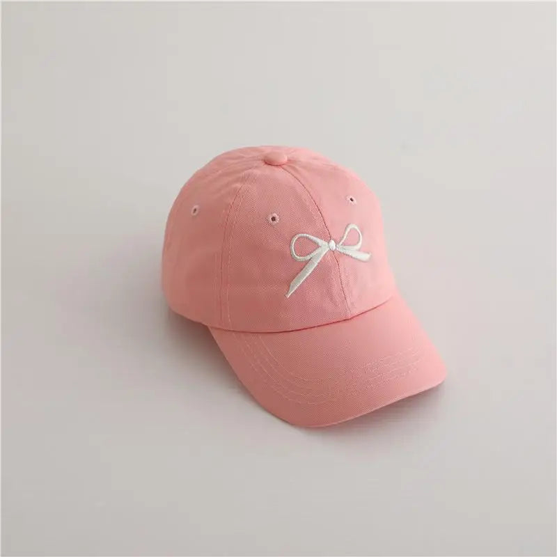 Fashion Children Embroidery Bow Baseball Hats Kids Accessories Boy Girl Vacation Sunscreen Hat Cotton Baby Adjustable Casual Cap