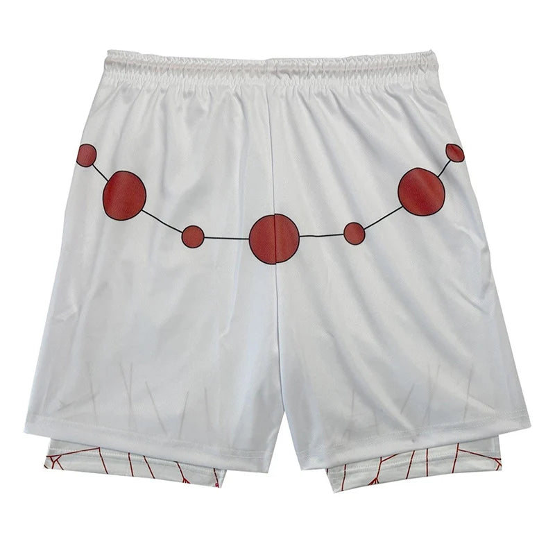 2 in 1 Athletic Gym Shorts for Men Stylish 3D Print Shorts with Pockets Quick Dry Stretchy Summer Sports Fitness Running Jogging