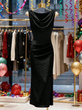 Fashionable New Summer Elegant Sleeveless Sparkling Bodycon Evening Gown